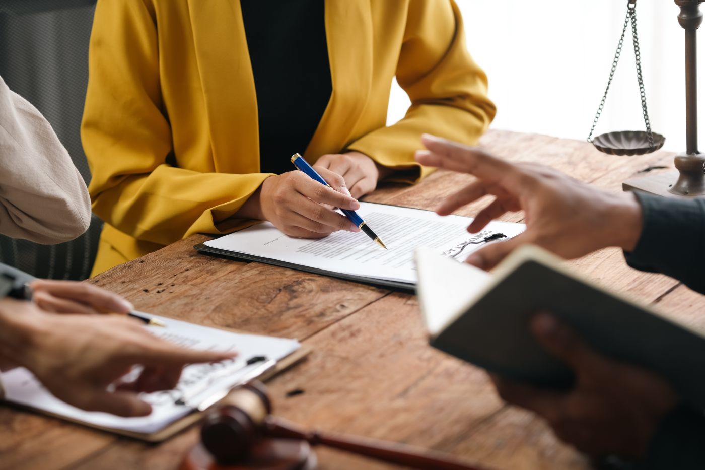 Attorney settling dispute of clients