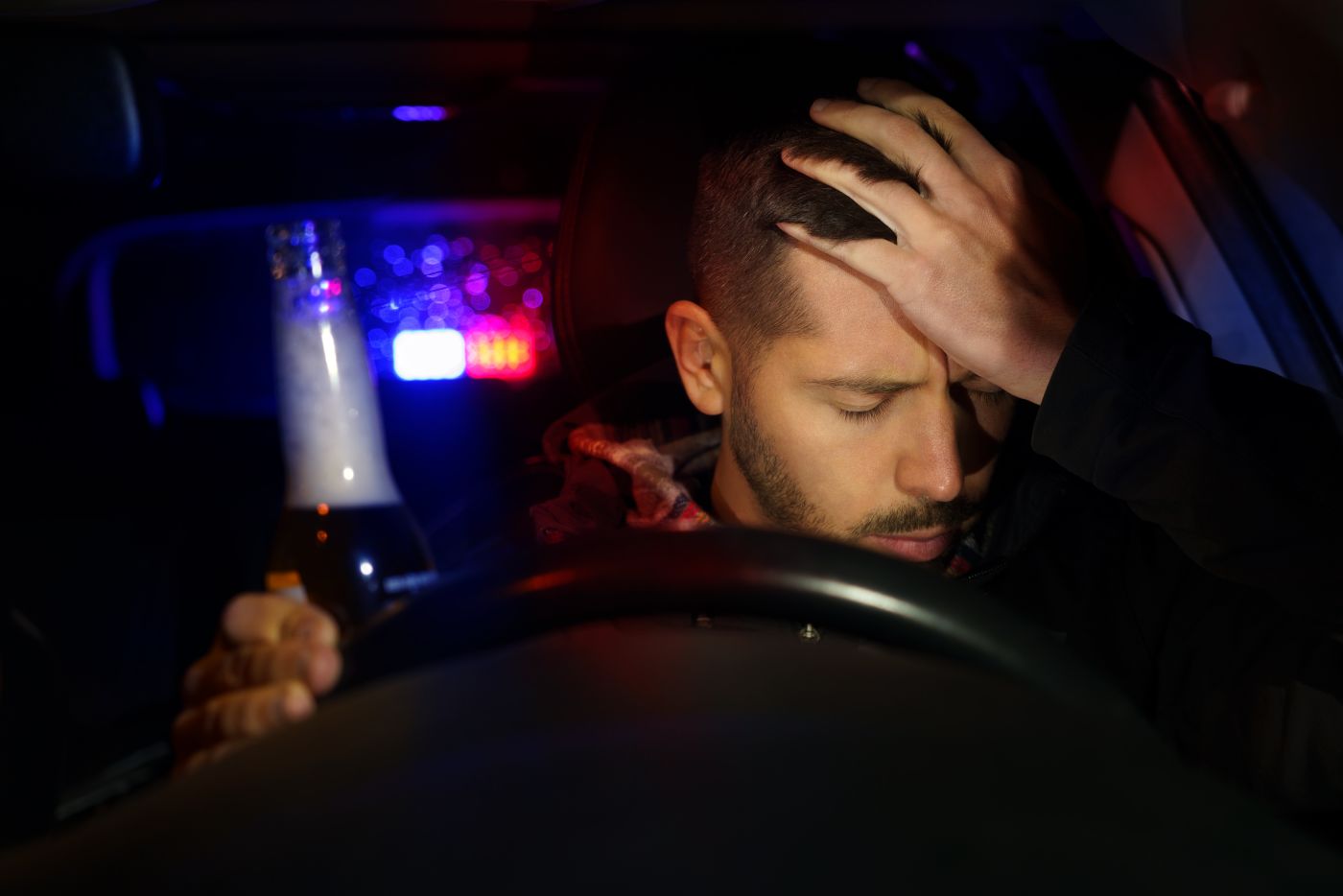 Drunk driver pulled over by police