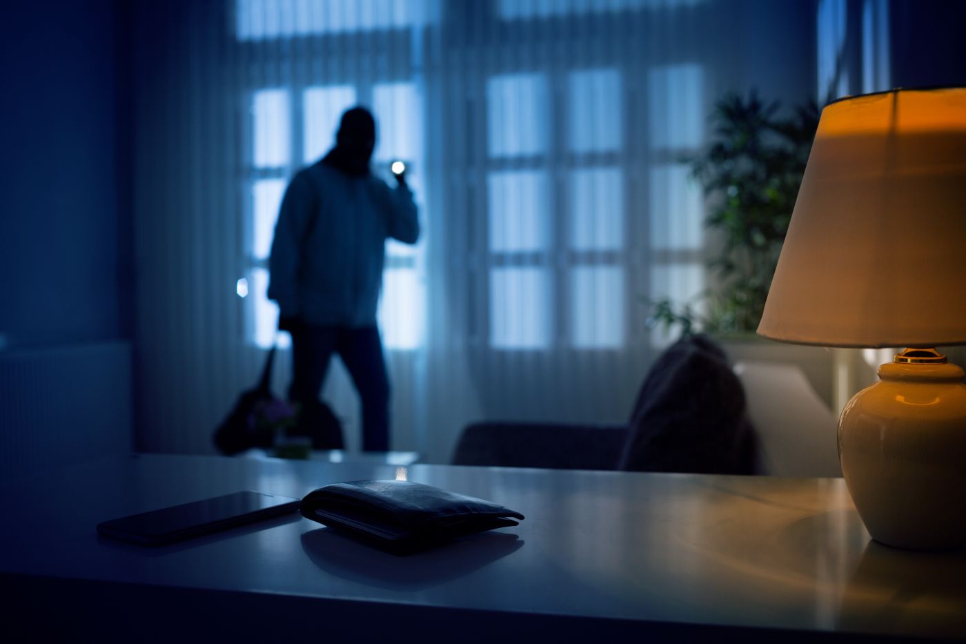 Intruder inside of a house