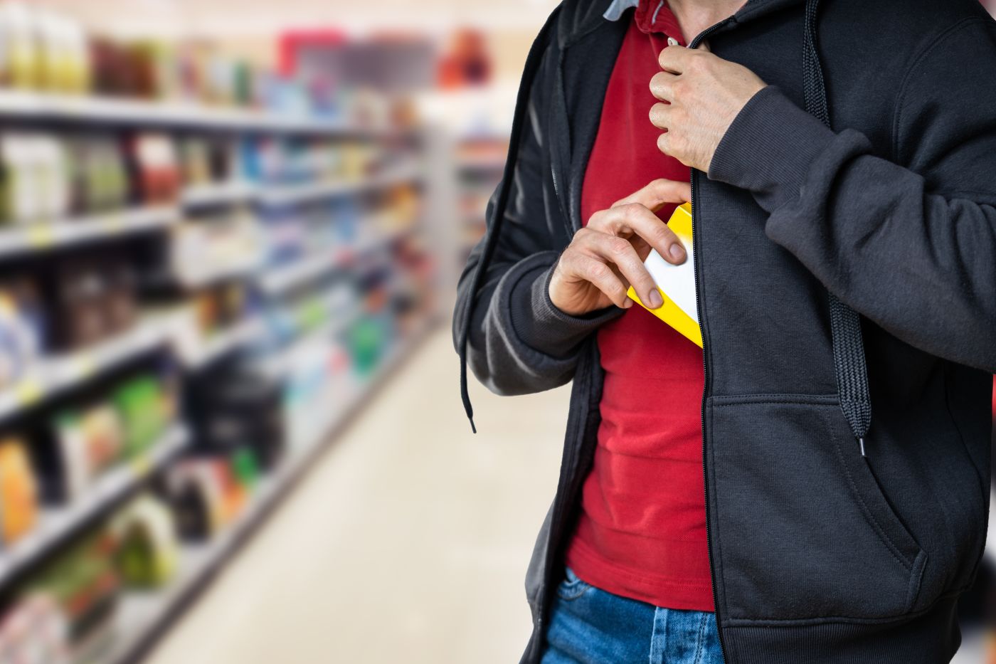 Man stealing from supermarket