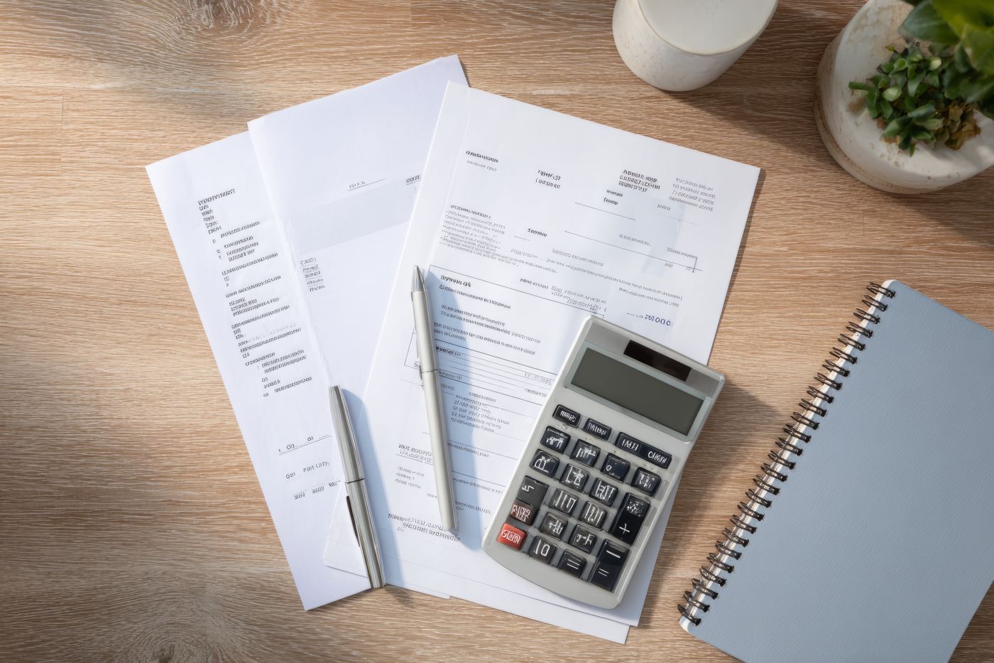 Financial record on table