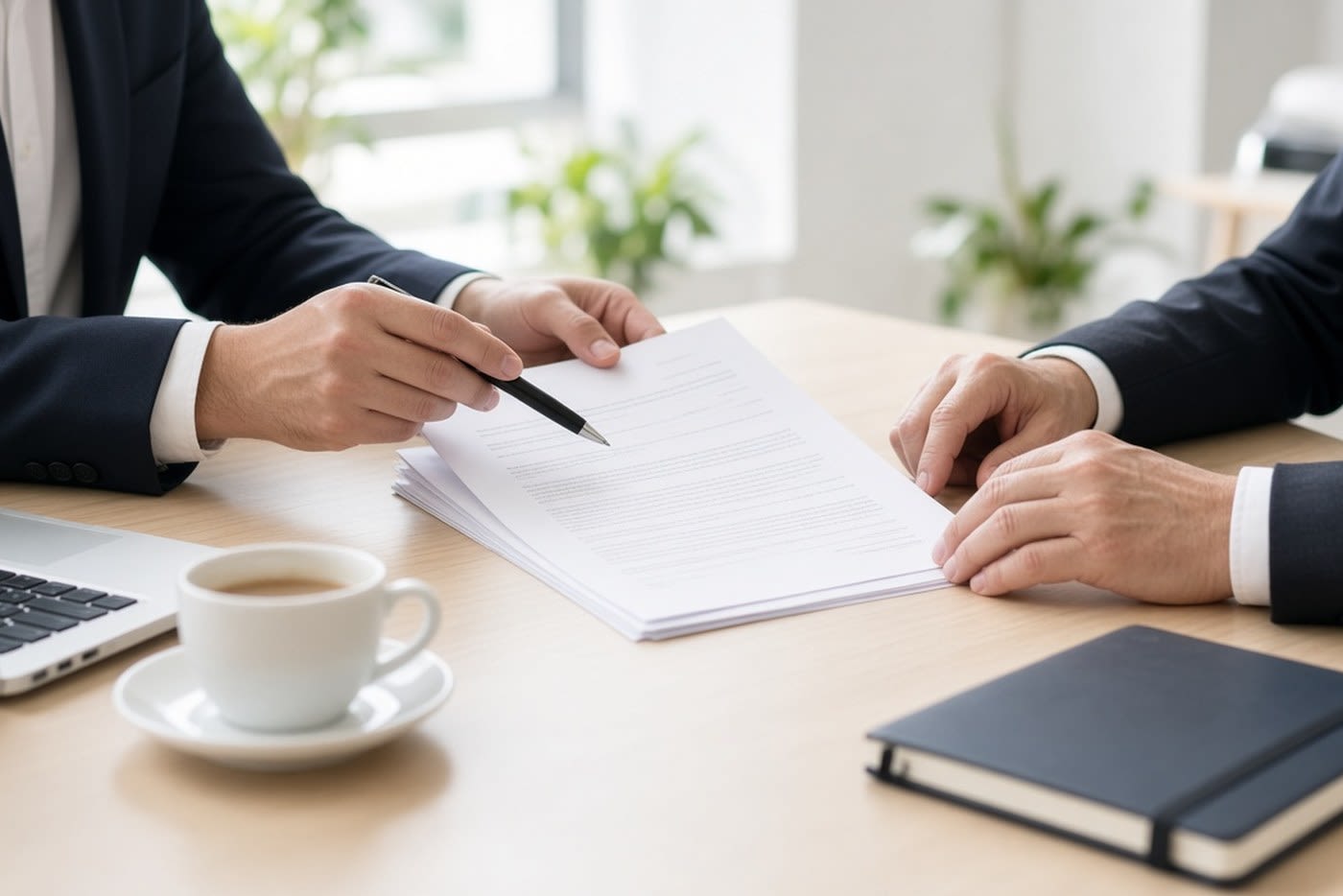 Business owner reviewing incorporation documents with a lawyer, illustrating starting a business in Ottawa