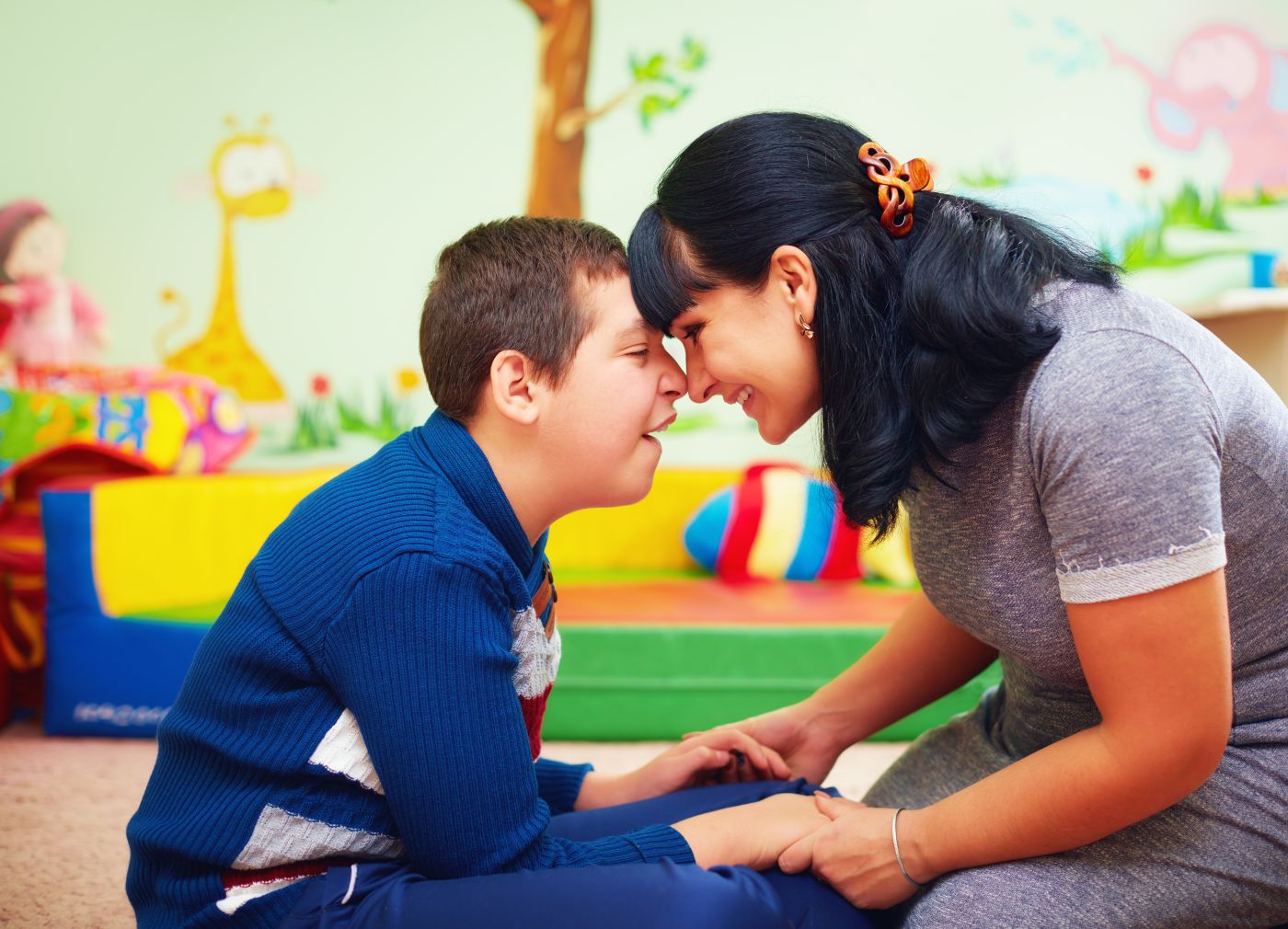 Special need child with mother