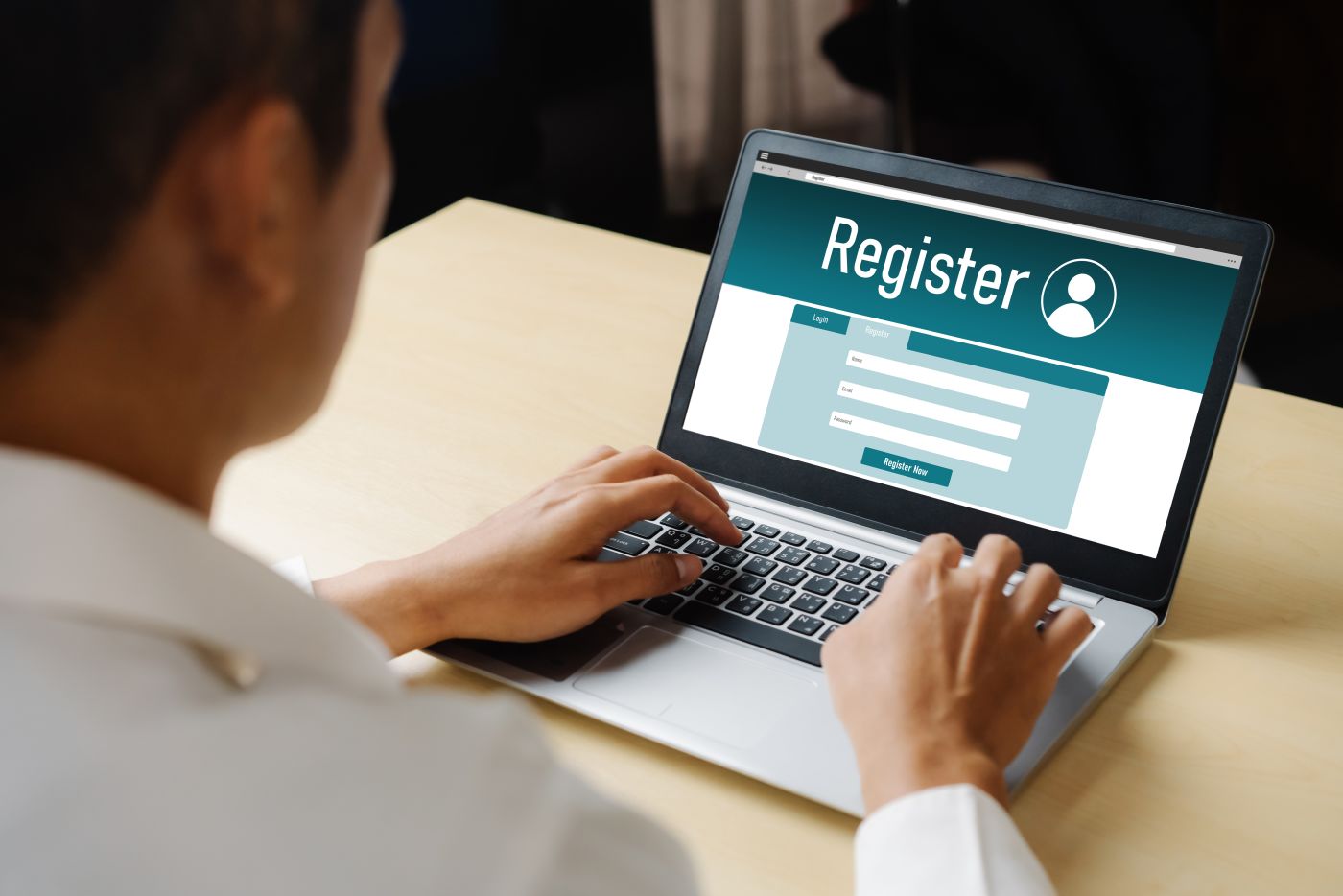 Man registering business name