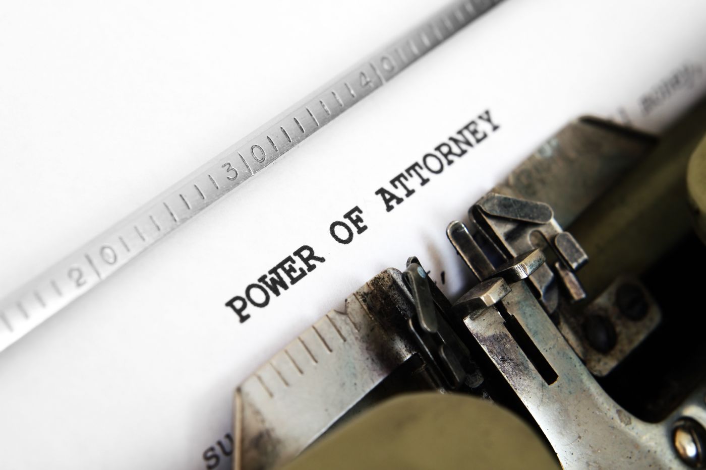 Power of Attorney Heading typed using Typewriter