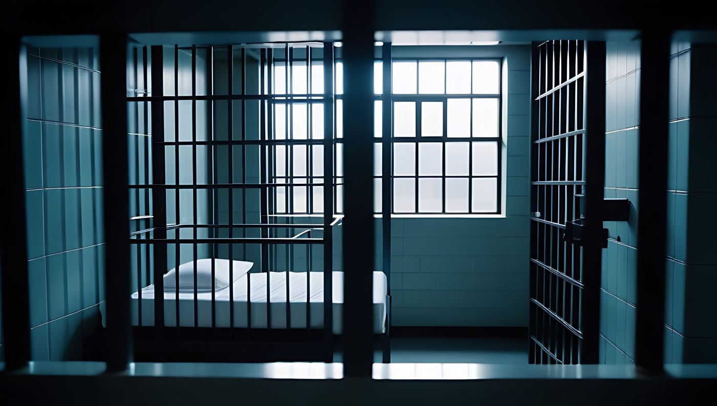 Empty dark jail room