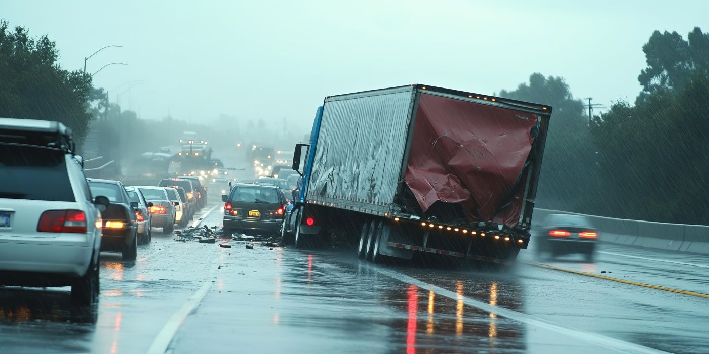 Truck accident in highway
