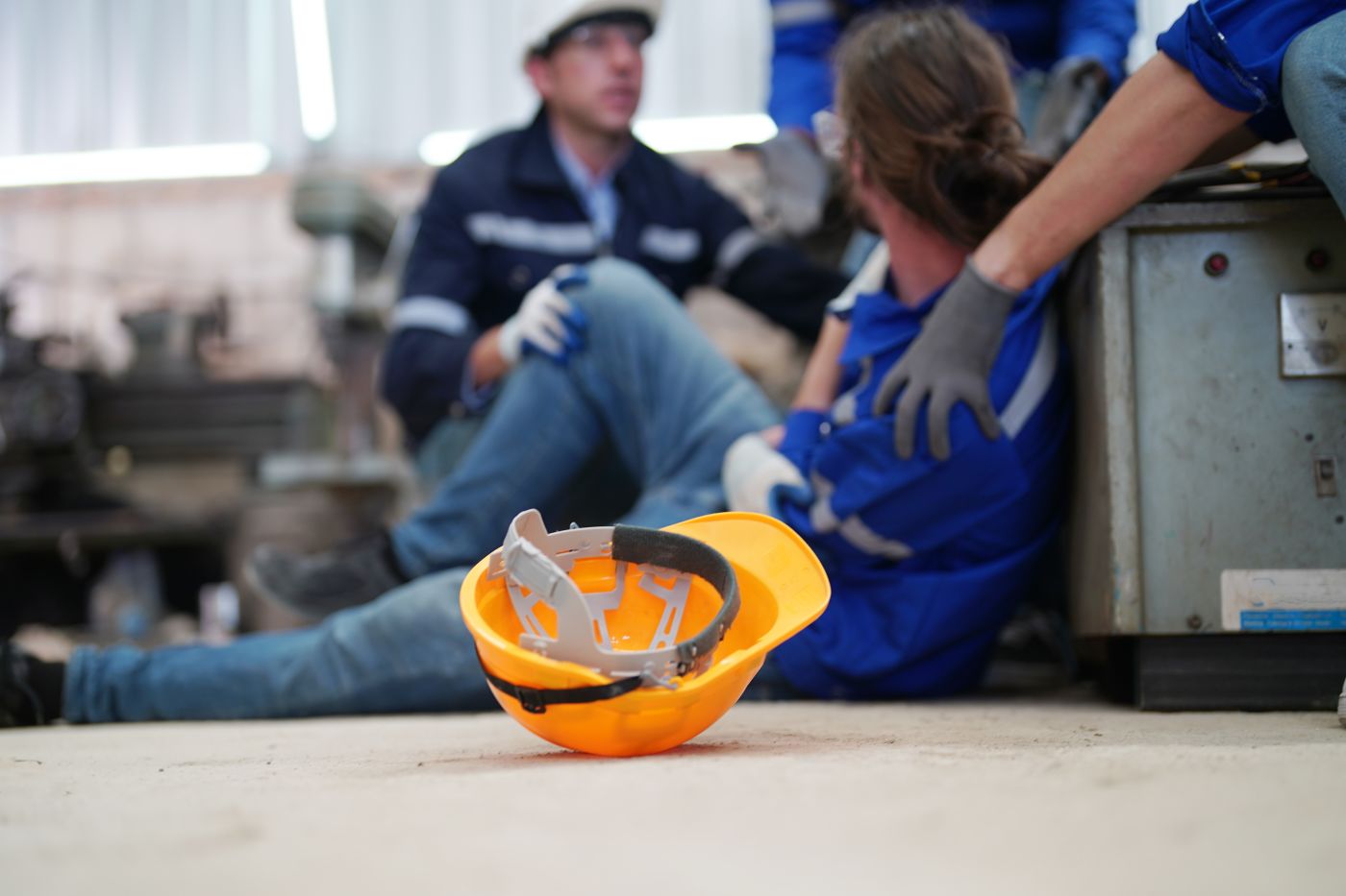 Injured worker in factory