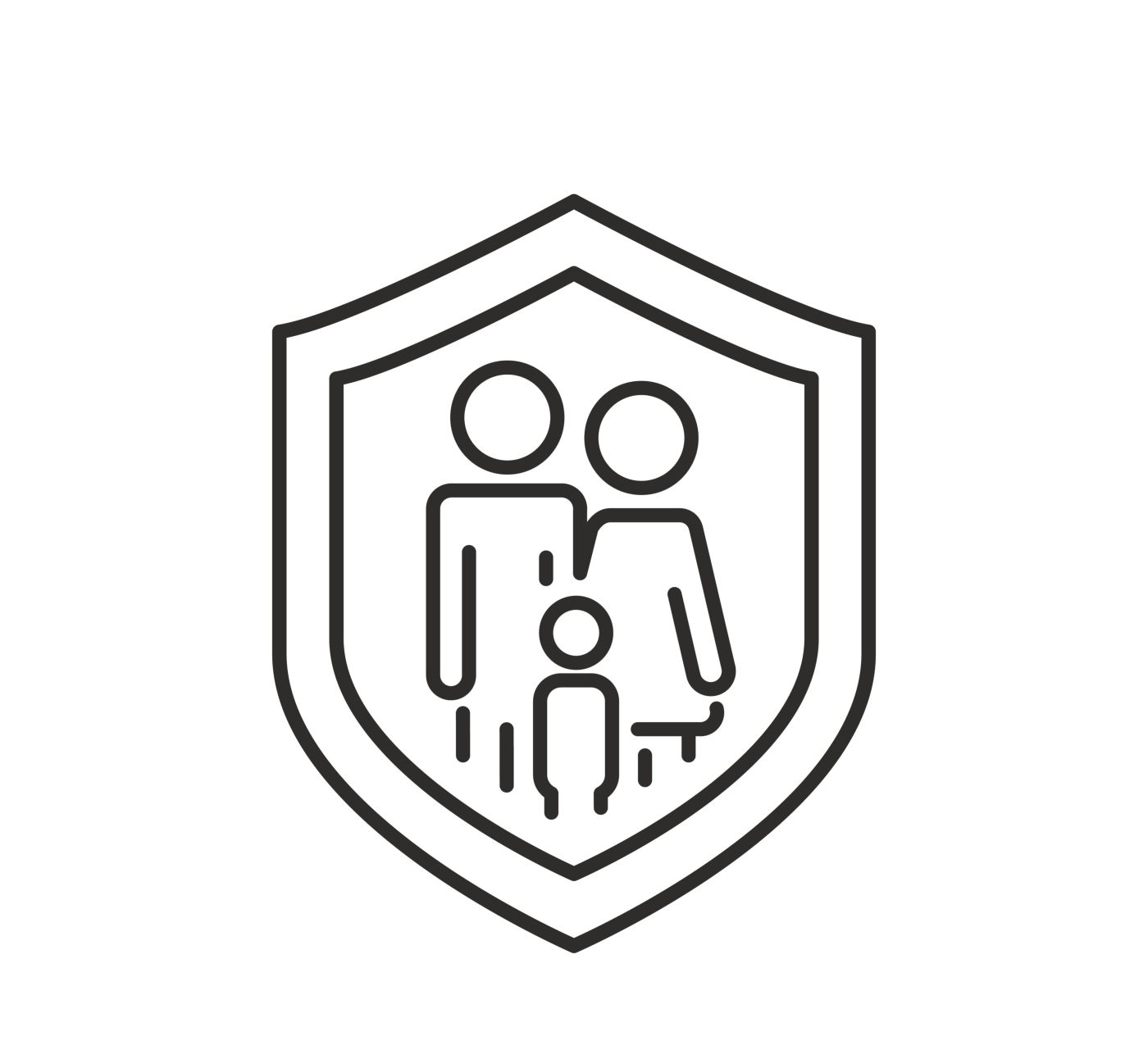 family protected in a shield graphic