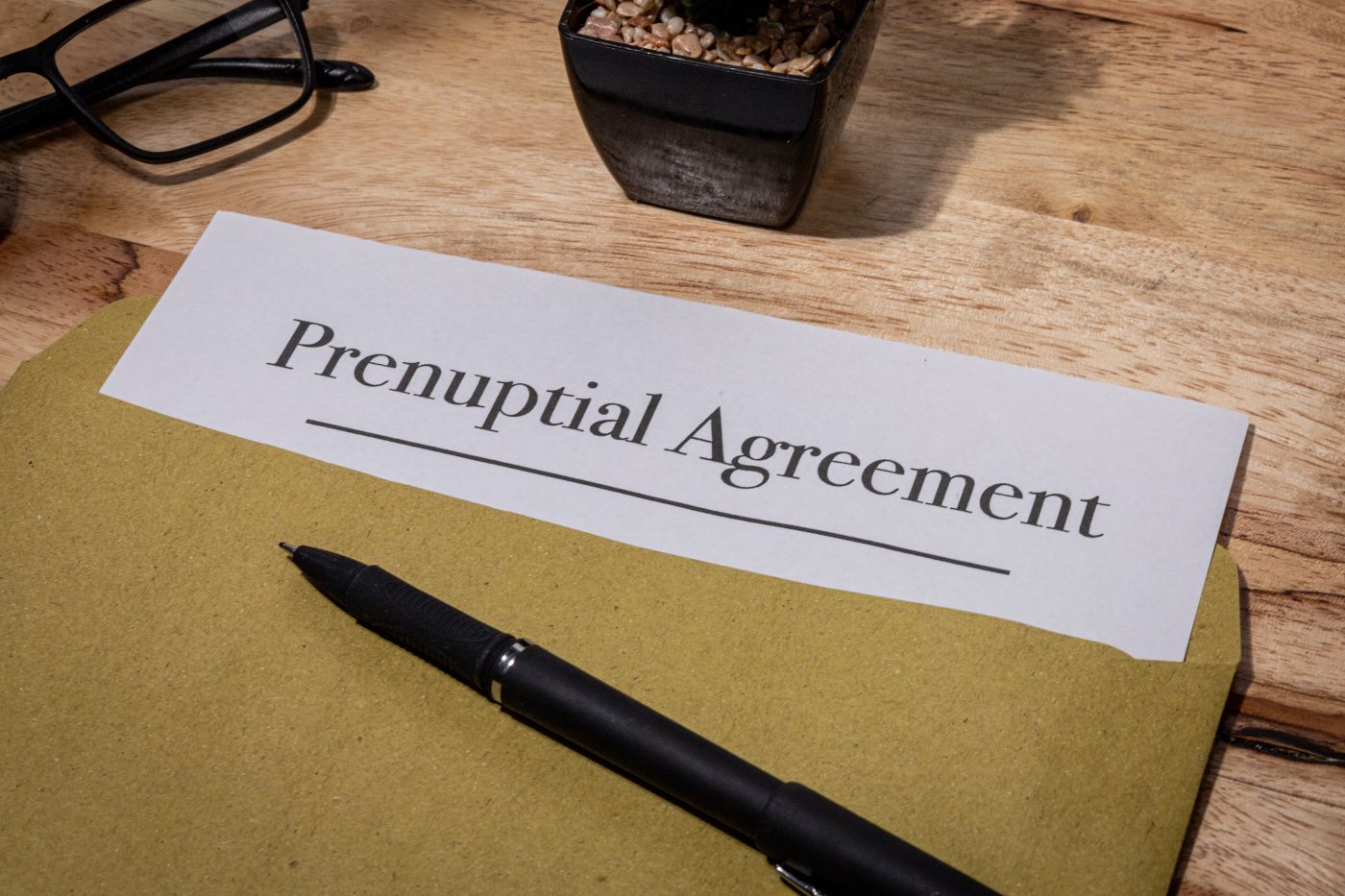 Prenuptial Agreement paper on table