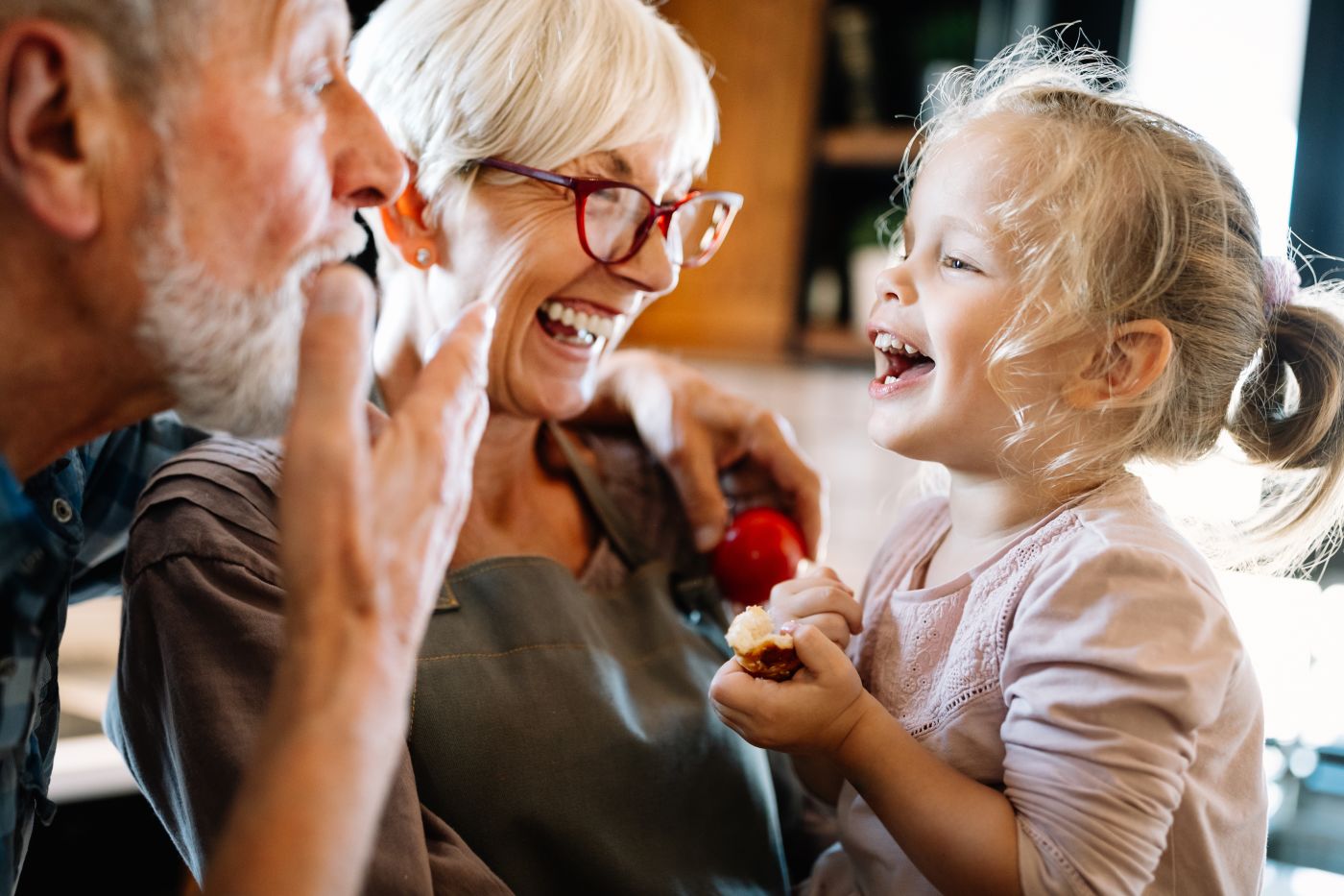 Happy child with grandparent