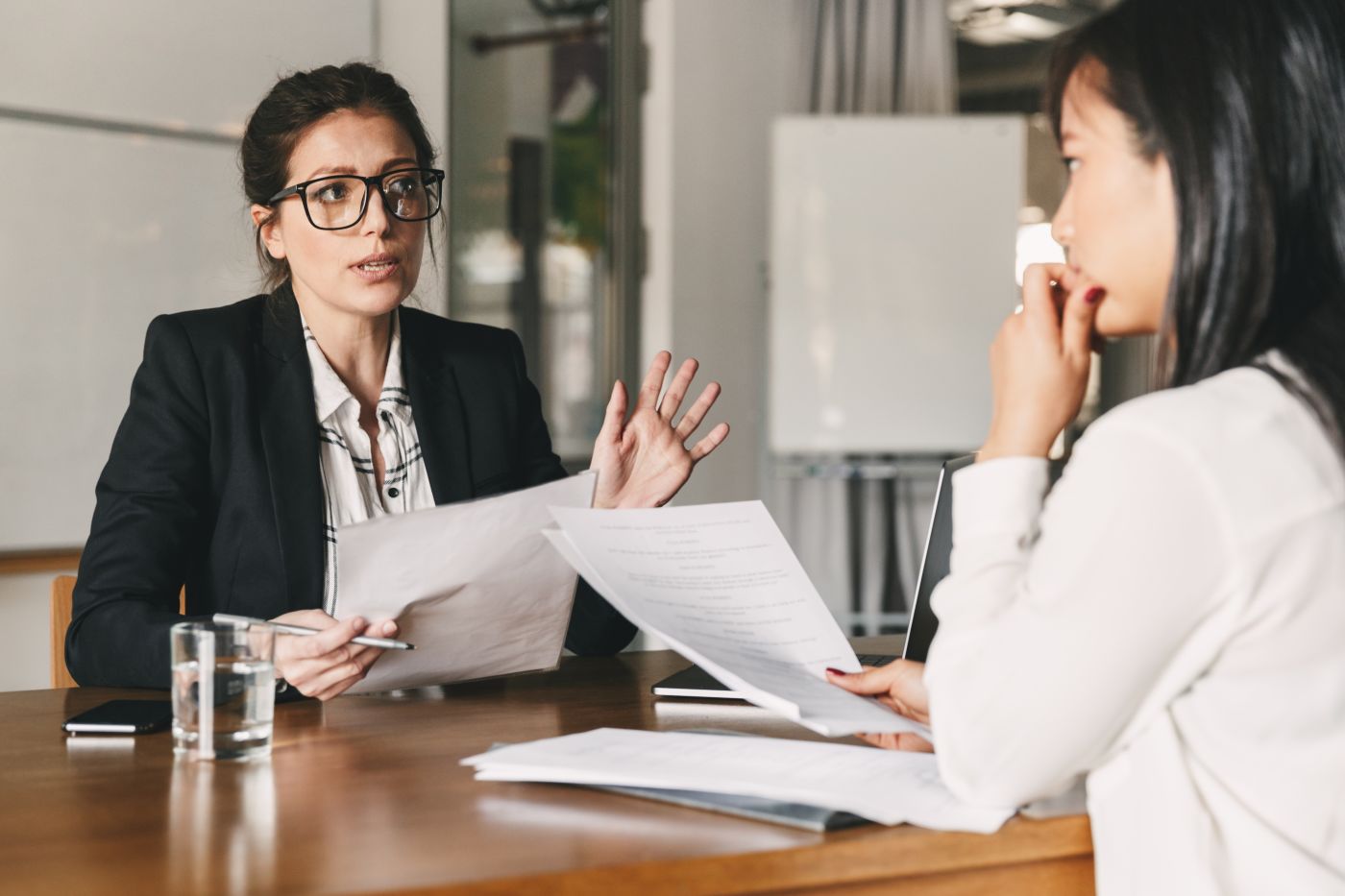HR manager meeting with employee