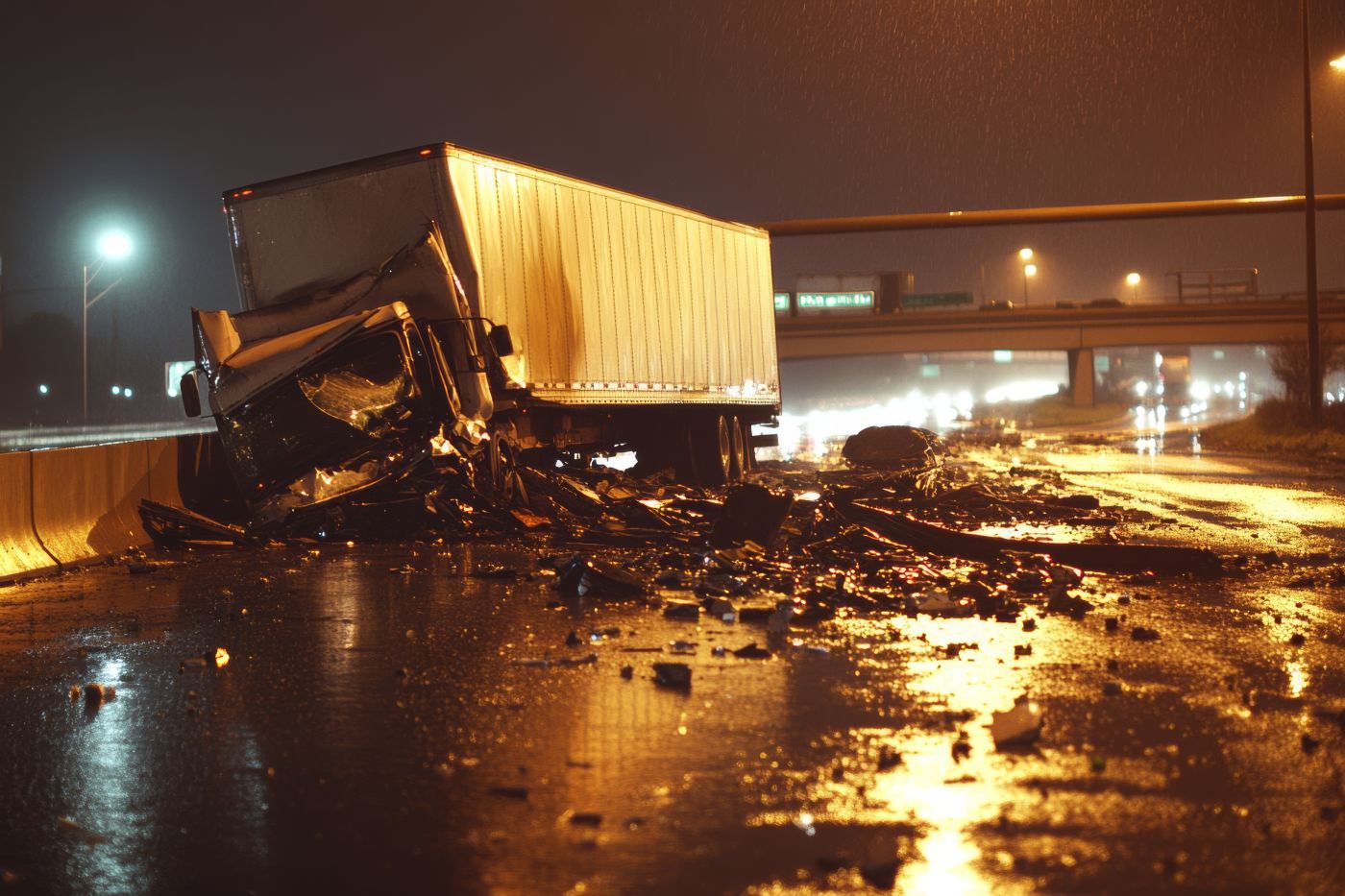 Semi-Truck crash on highway