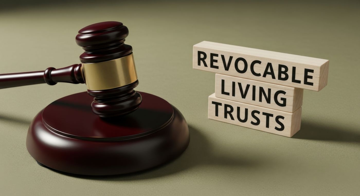 Gavel and Wooden block with word Revocable Living Trust
