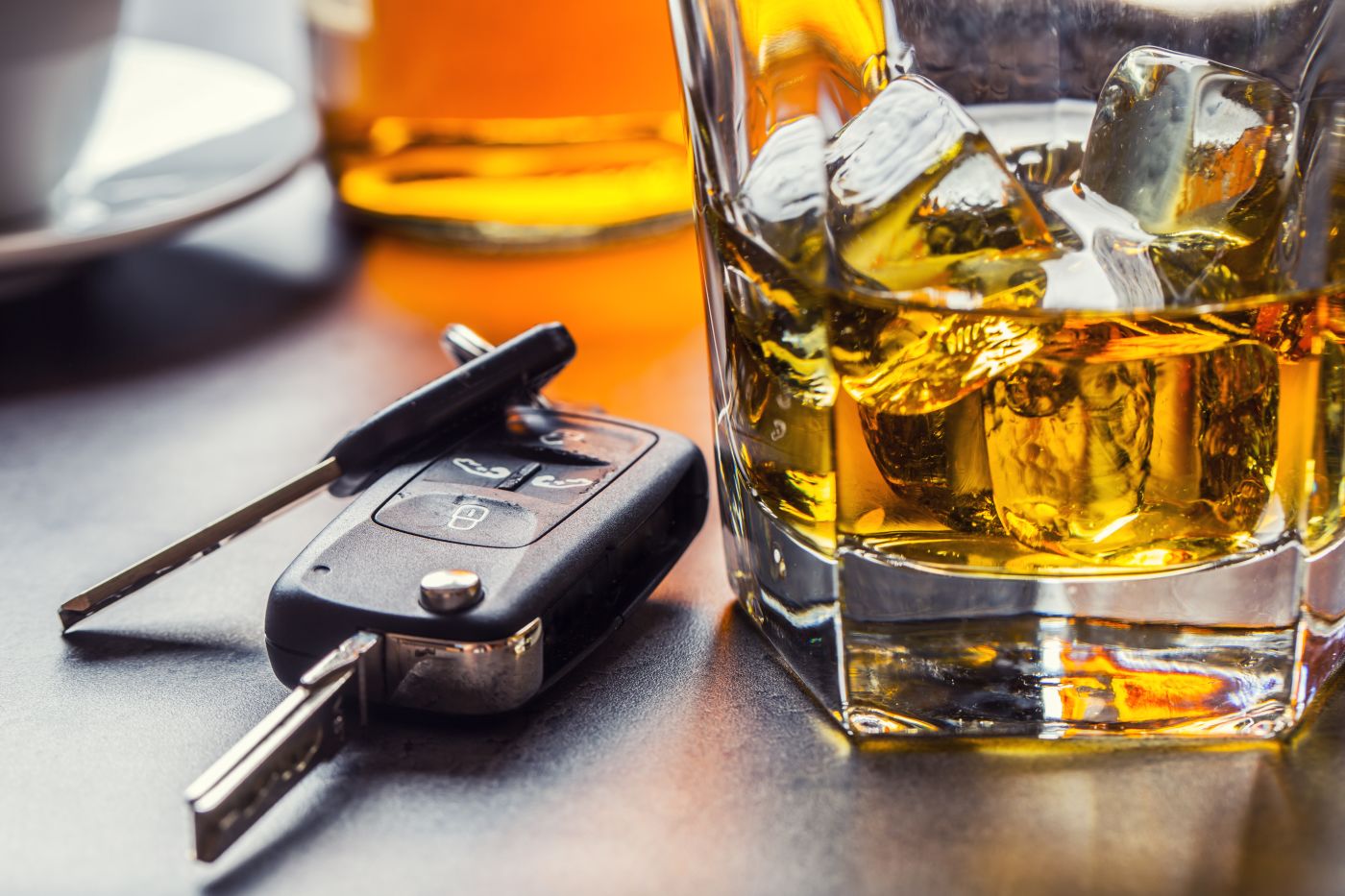 Glass of Alcohol with car keys