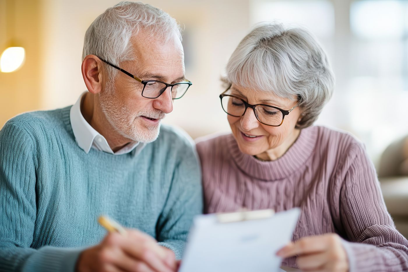 Senior couple planning for future