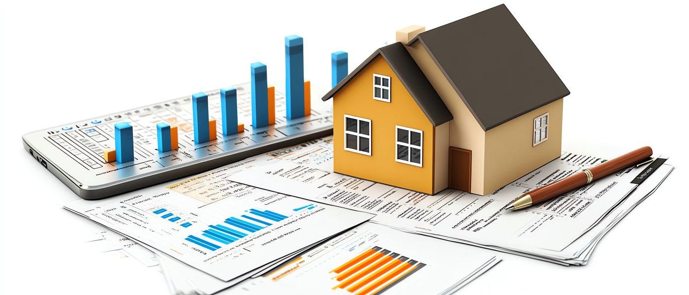 House model and Charts on paper