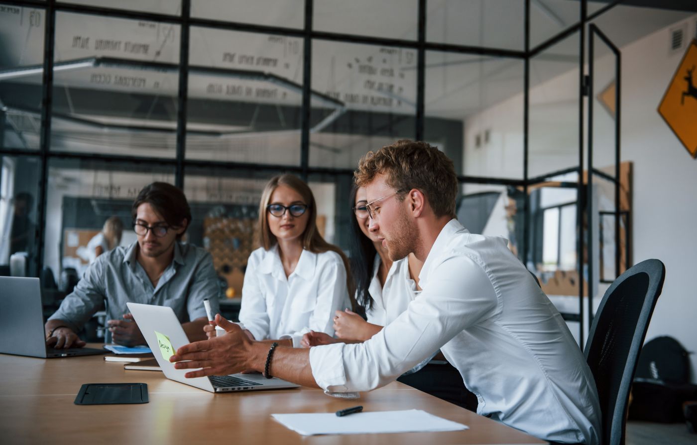 Businesspeople meeting in conference room