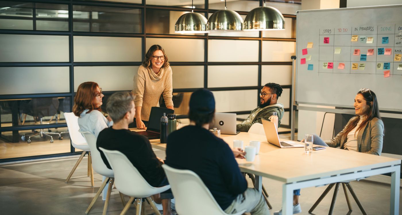 Small business team in meeting room