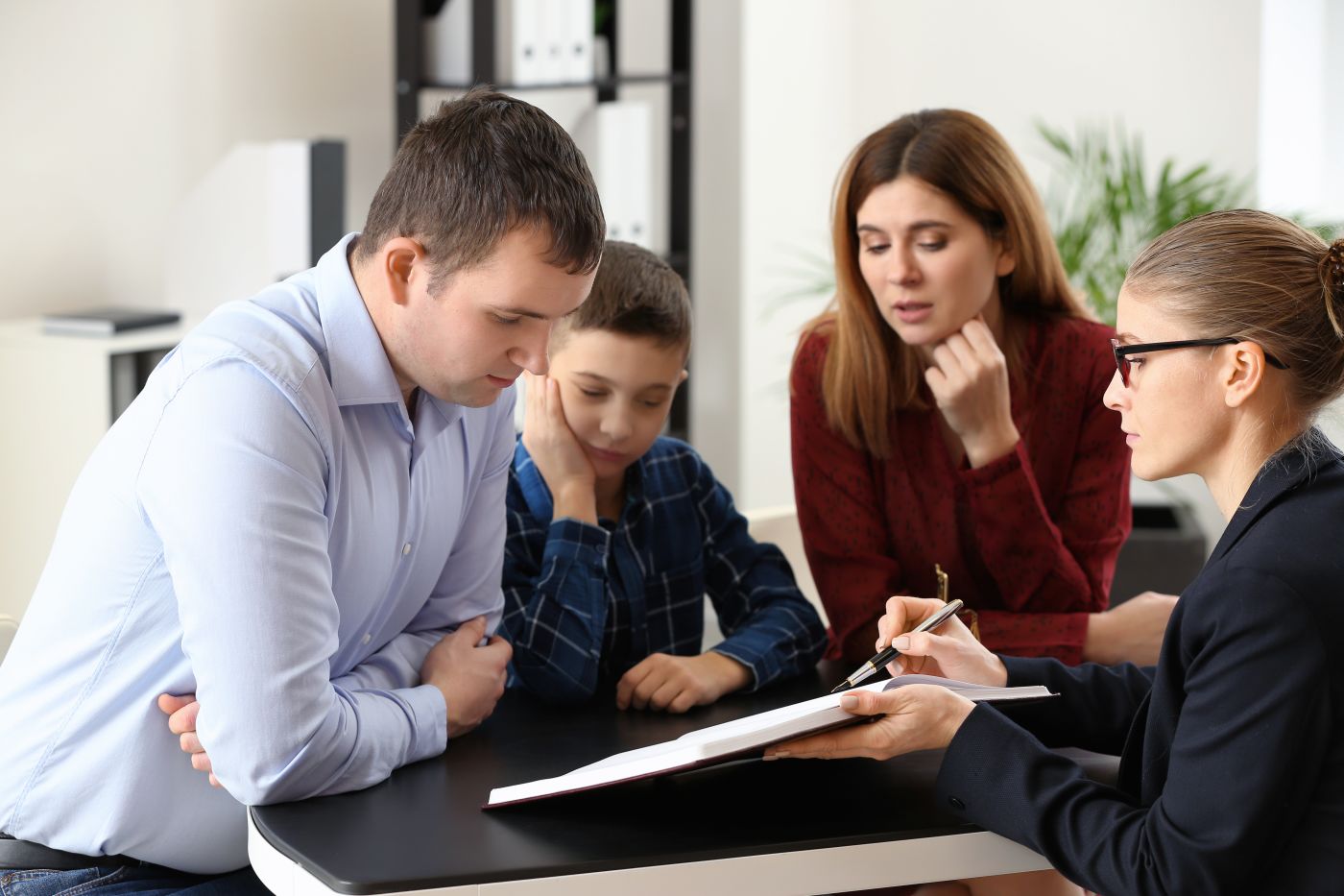 Divorcing parents with child visiting attorney