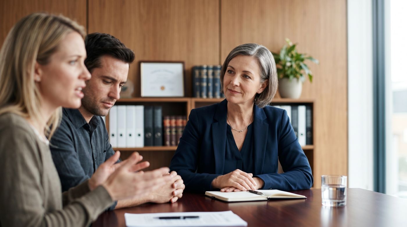 Mediator listing to young couples carefully