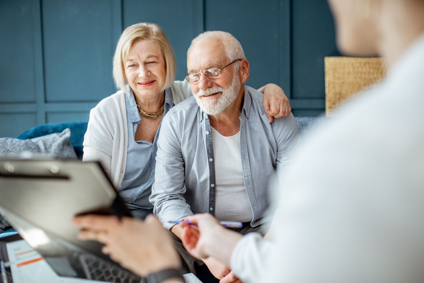 Senior couples consulting with attorney for estate plan