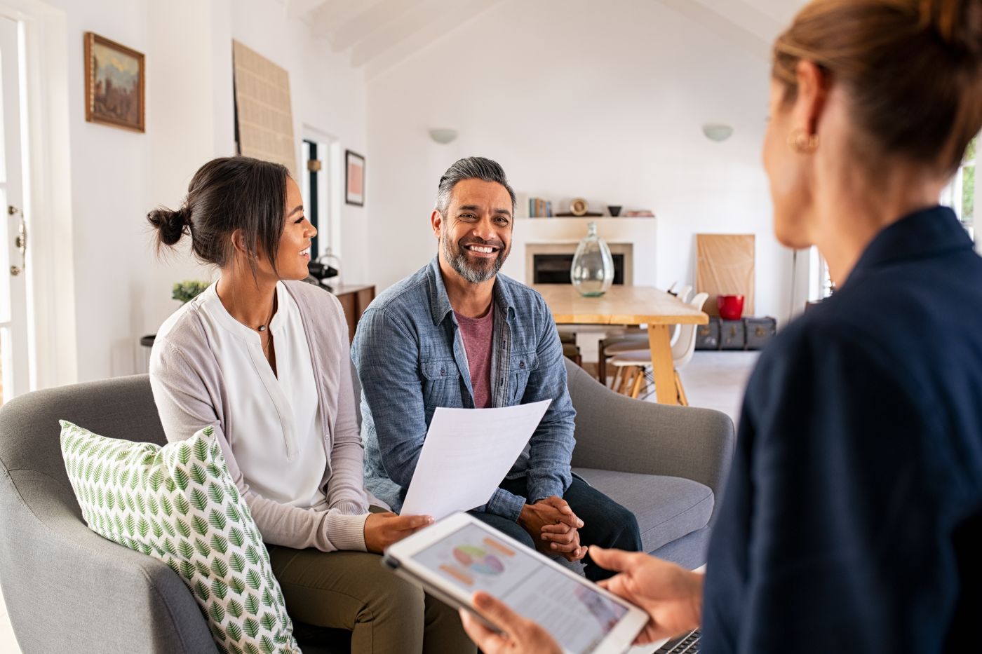 Couples consulting with professional for estate plan preparation