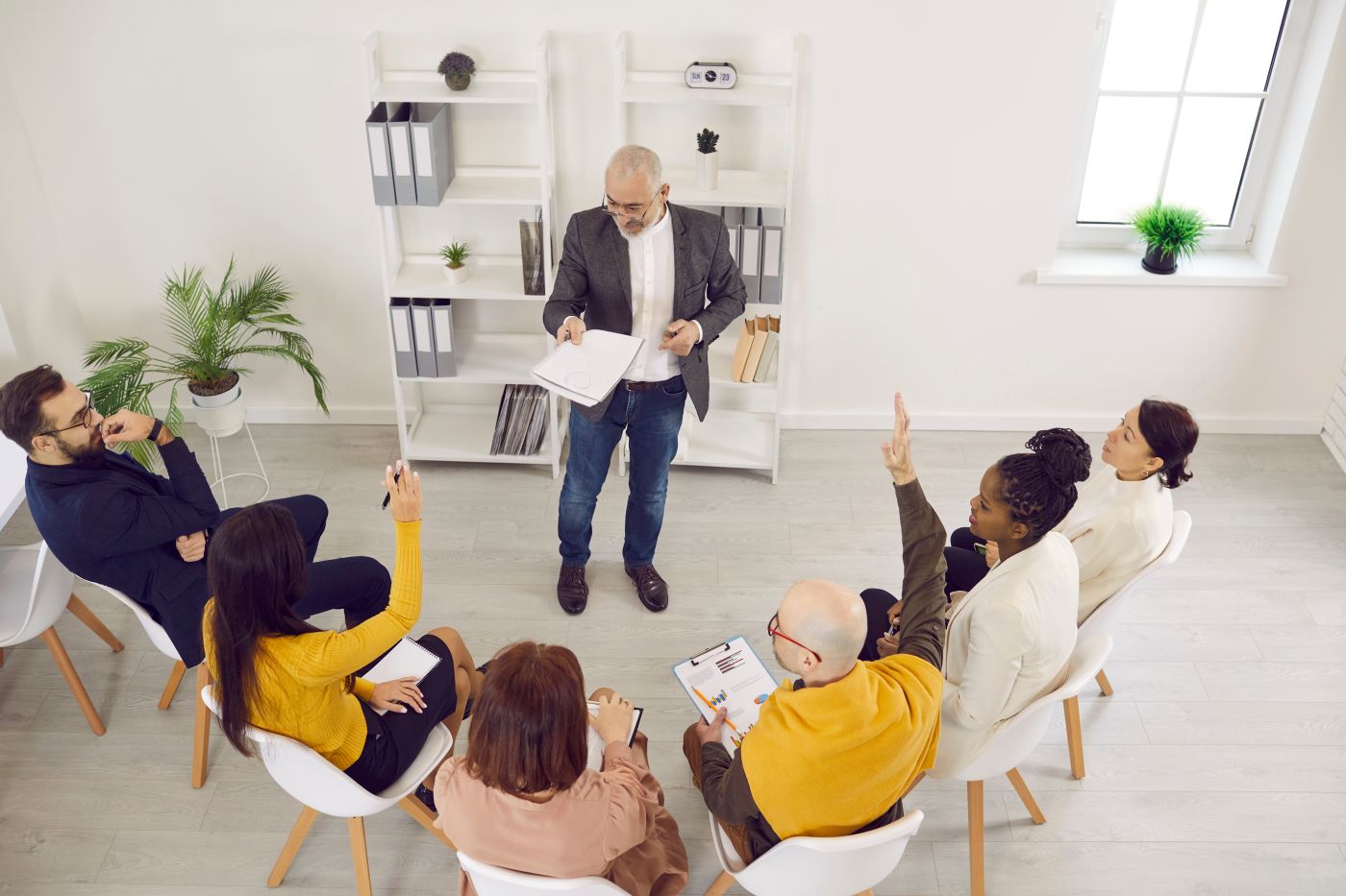 Group of people having a work meeting