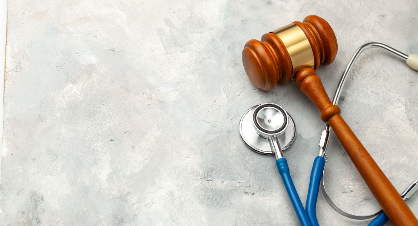 Judge gavel and stethoscope
