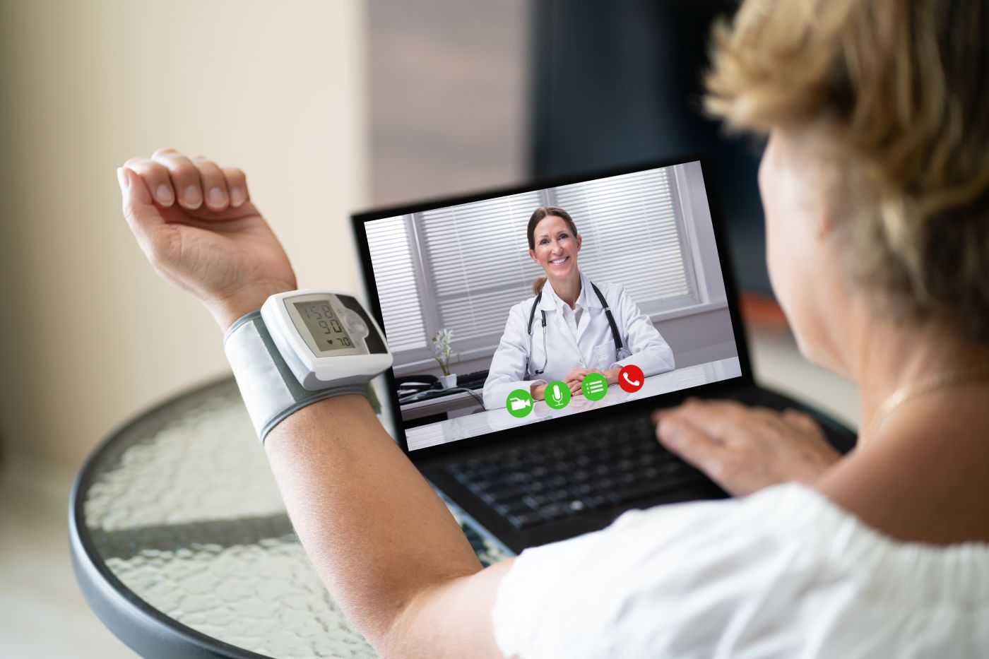 Doctor consulting patient over Video Call