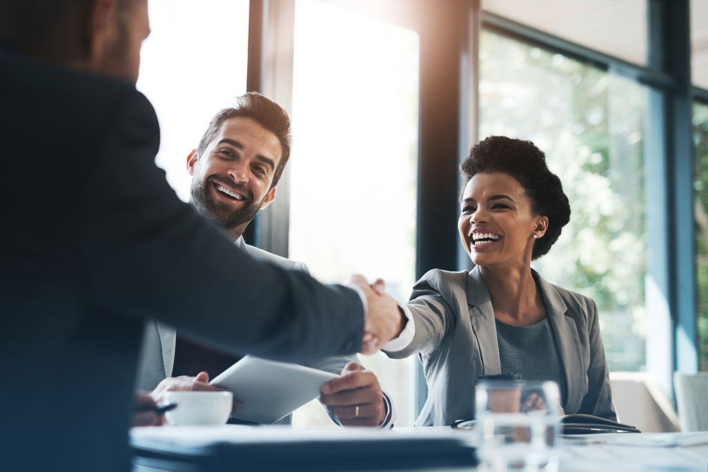 Business people shaking hand after successful agreement