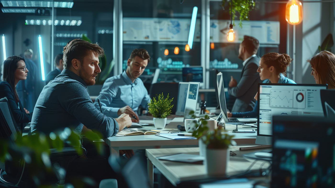 Team meeting for compliance risk management