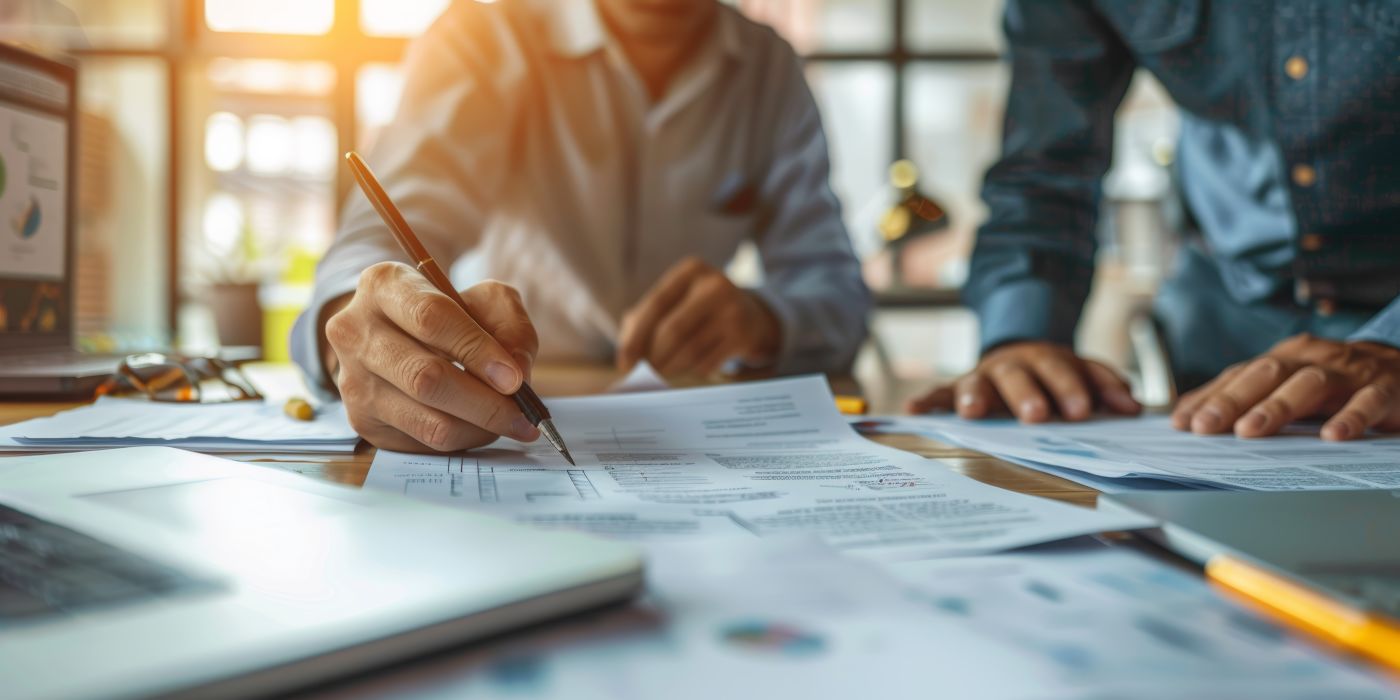 Team working on drafting document