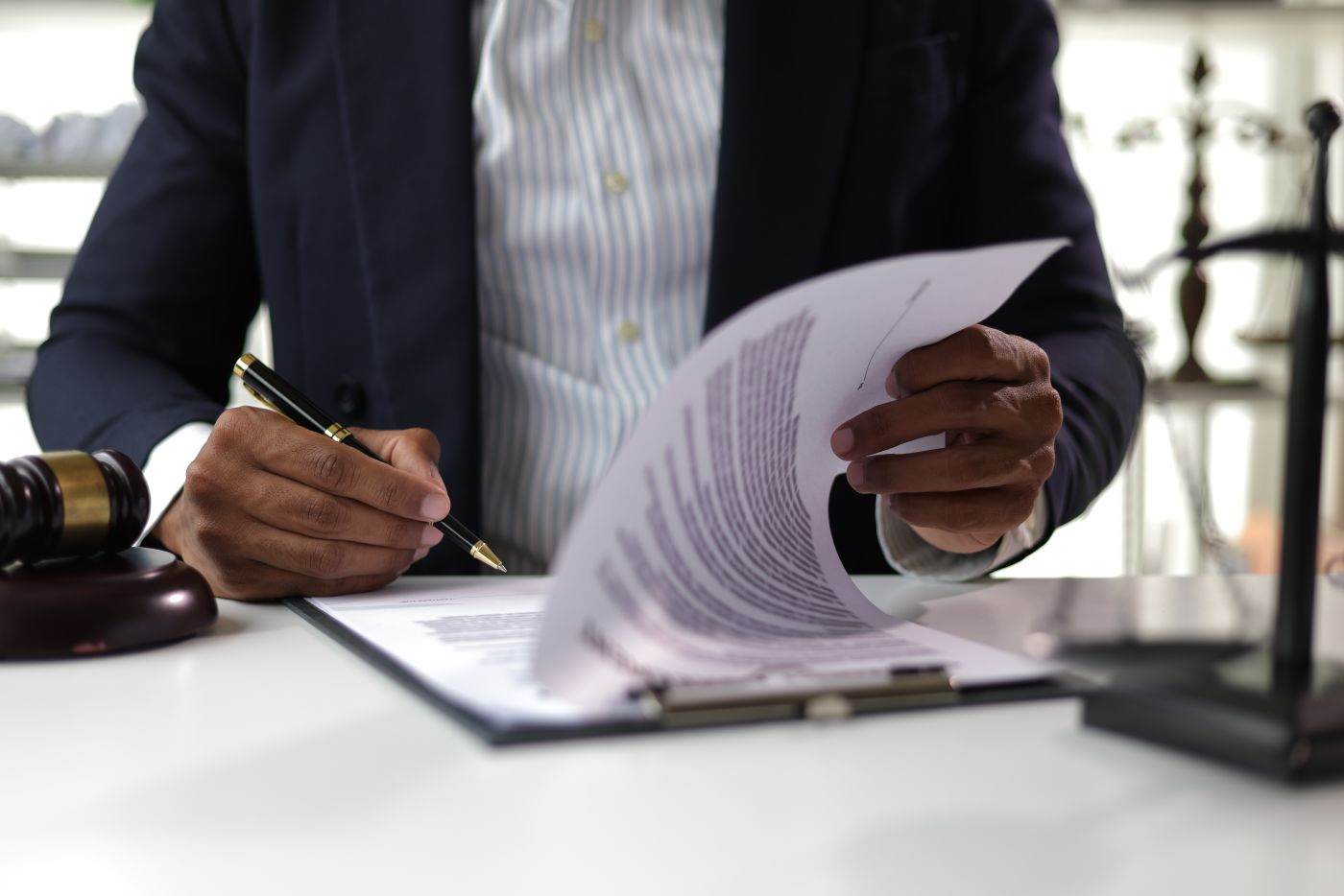 Attorney preparing agreement paper