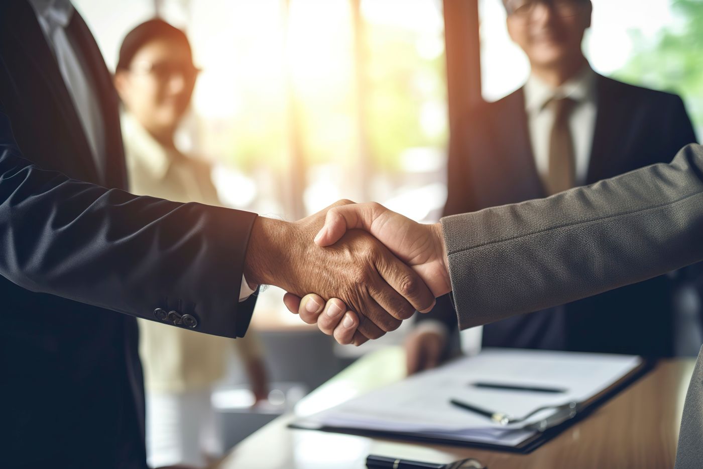 Handshake after reaching an agreement