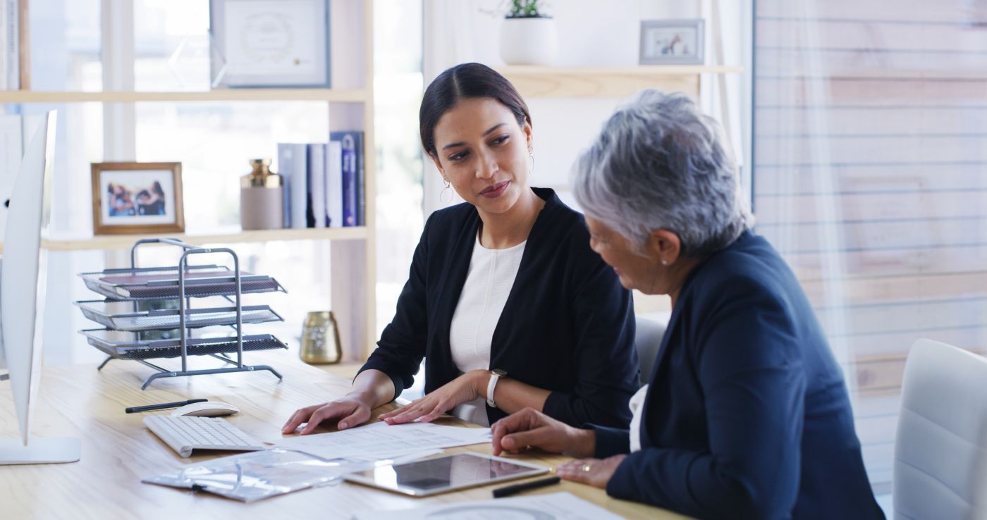 Women consulting with an attorney
