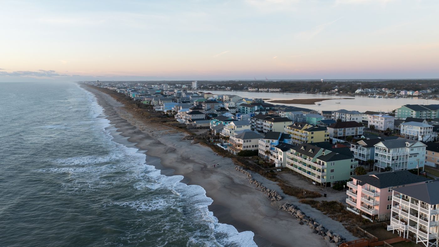 Aerial view of Carolina Beach, NC