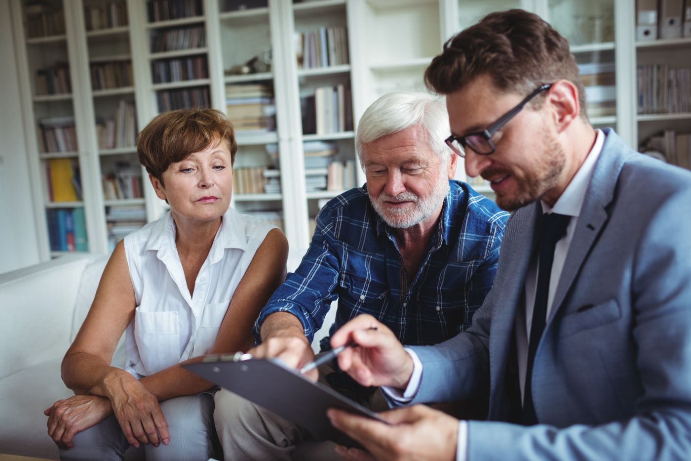 Couples preparing estate planning with professional
