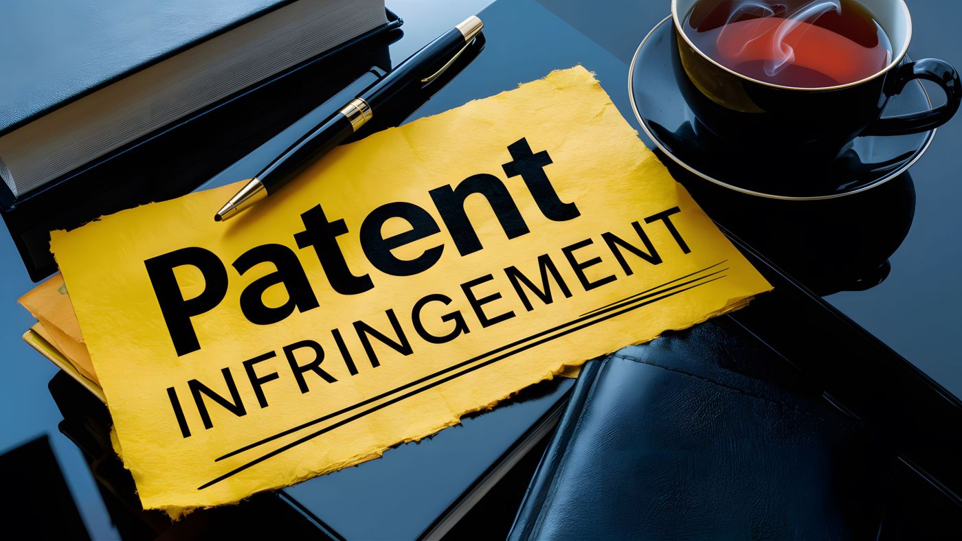 Patent Infringement note on table