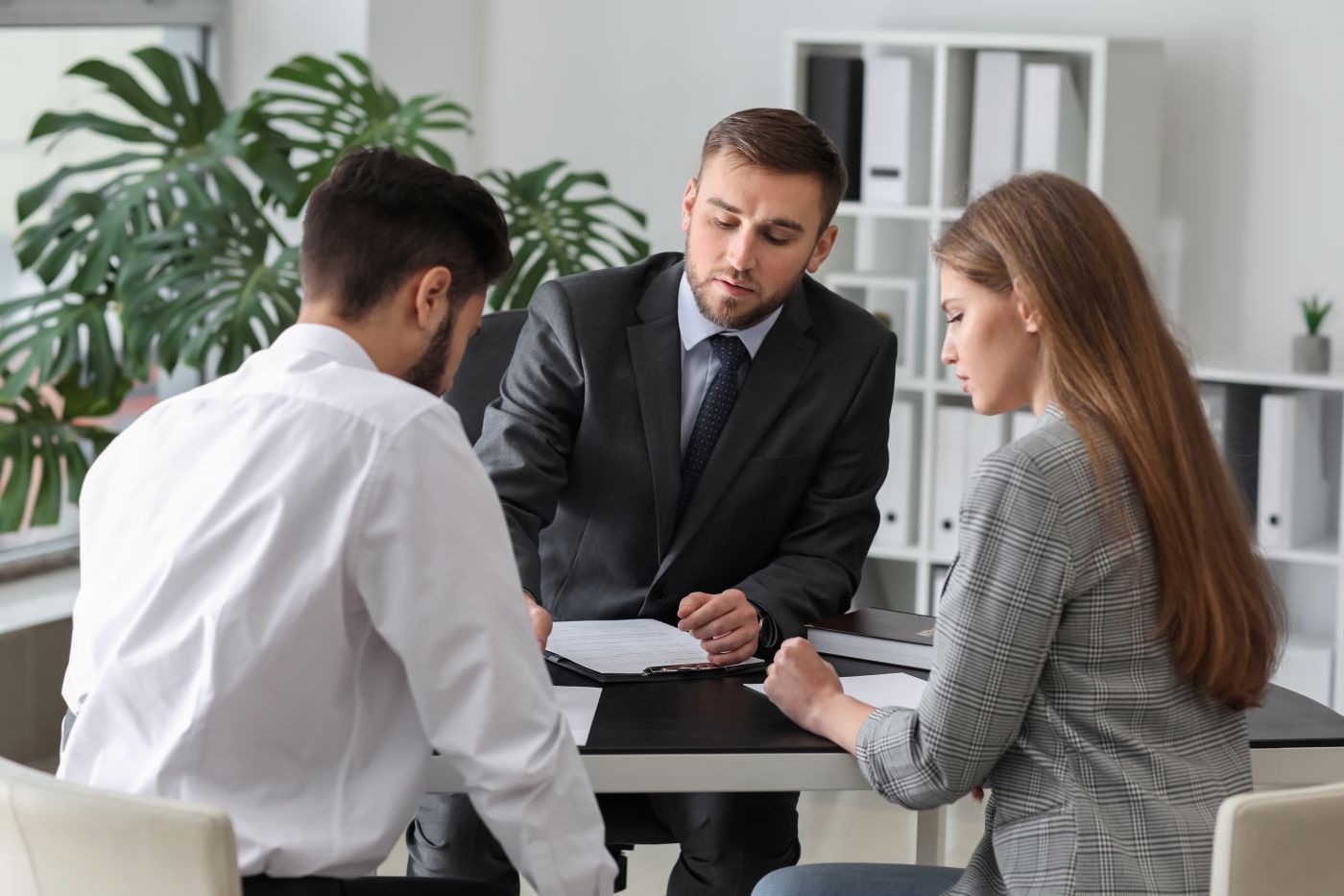 Couples with divorce attorney