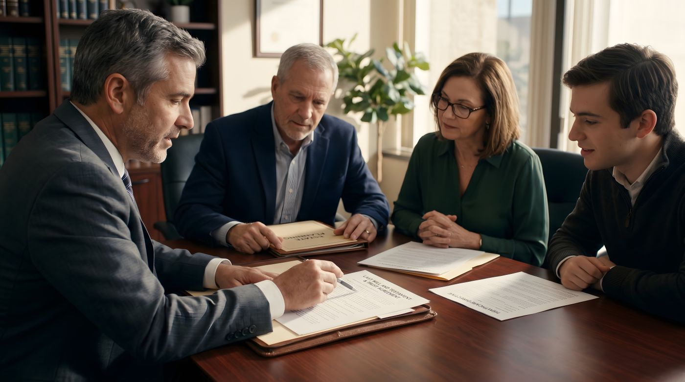 Family members meeting with attorney