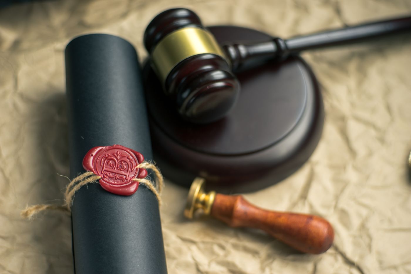 Last will document and gavel