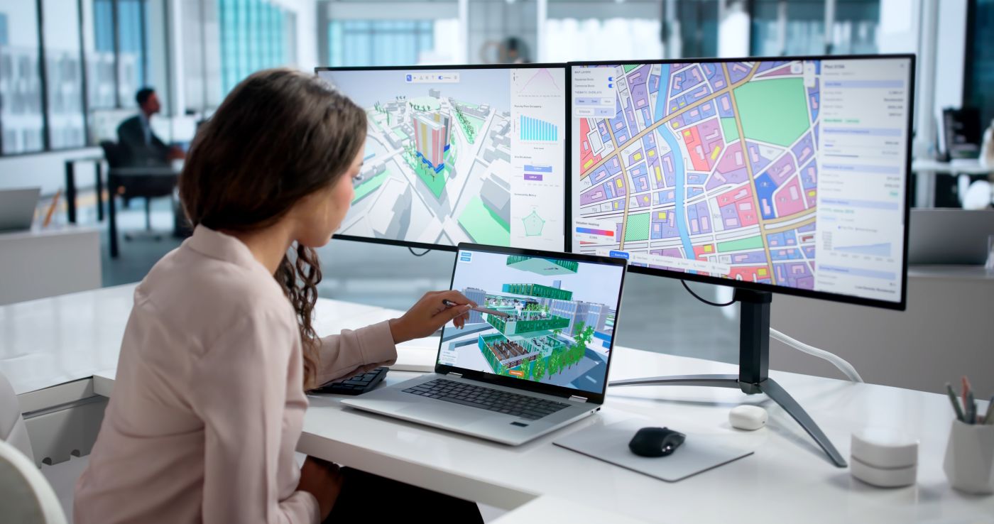 Young Woman Studies City Zoning Maps