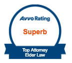 Superb rating, top elder law attorney, Avvo badge