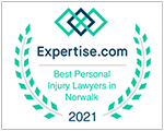 Expertise.com Best Personal Injury Lawyer in Norwalk 2021 badge