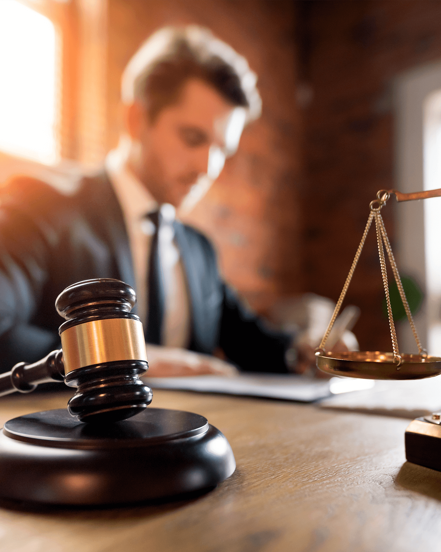 Lawyer working in office. Law and justice concept