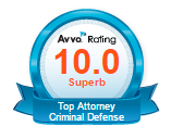 Avvo rating 10.0 Superb Top Attorney Criminal Defense