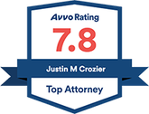 Avvo Rating 7.8 Justin Crozier Top Attorney Badge