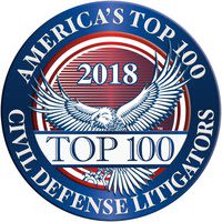 America's Top 100 Civil Defense Litigators 2018 badge