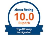 Avvo Rating 10.0 superb Top Attorney Immigration